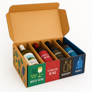 <span class=keywords><strong>Cidre</strong></span> Rouge Blanc Vin Champagne Vin Mousseux Whisky Vodka Rhum Bouteille Carton Mailer avec Insert - Product Image 1
