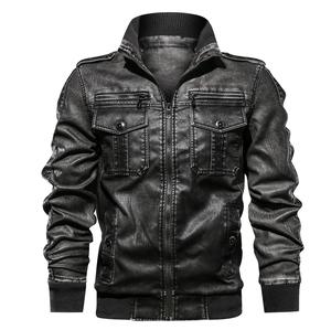 2024 New Men Winter Custom Motorbike Style <b>Genuine</b> <b>Leather</b> <b>Jacket</b> Custom Design Front Zipper Waterproof Eco-Friendly - Product Image 1