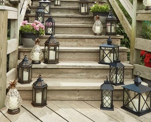 Linternas de Metal cuadradas negras modernas de estilo europeo con portavelas plateado tarro hecho a mano troquelado decoración de Navidad para el hogar - Product Image 4