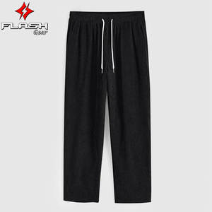 กางเกงผ้าแคนวาสแบบผูกเชือกขาตรงระบายอากาศได้ดีแห้งเร็วสีดำสำหรับสวมใส่ทุกวันดีไซน์ตามสั่ง - Product Image 1