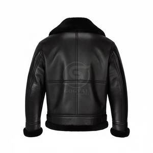 High Quality <b>Shearling</b> Leather <b>Jacket</b> Customized Logo Design Winter <b>Jacket</b> Fashion Clothing <b>Shearling</b> Leather <b>Jacket</b> For <b>Men</b> - Product Image 2