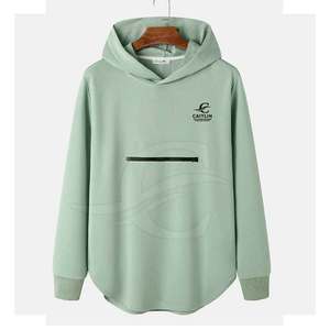 Sweat-shirt à capuche personnalisé pour homme, manches longues, mélange coton-polyester confortable, impression numérique unie, hiver, séchage rapide, respirant - Product Image 1
