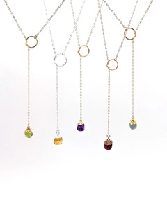 Delicado Collar Lariat de Plata de Ley 92.5 con Turquesa Azul, Cadena Larga con Eslabones, Gema en Bruto, Collares Finos, Regalo de Secret Santa - Product Image 2