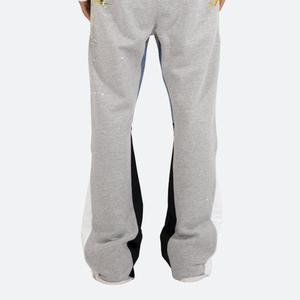 Personalizado de los hombres de algodón Puff impreso pantalones de chándal Casual Streetwear Joggers Stacked Flare pantalones de chándal - Product Image 4