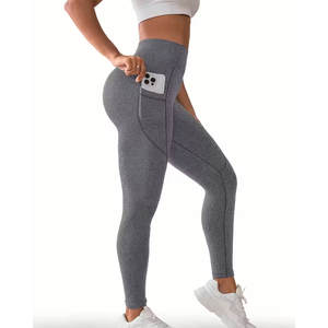 Venta al por mayor de fábrica Leggings de yoga suaves de las mujeres de cintura alta cintura elástica de cuatro vías de impresión gimnasio Fitness pantalones de entrenamiento - Product Image 5