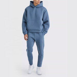 Nouvel ensemble sweat-shirt et pantalon de survêtement unisexe grande taille avec logo personnalisé, 100 % coton molletonné, écologique et respirant pour la saison printanière - Product Image 1
