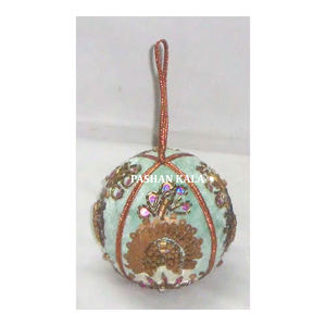 Indian Wholesale and Exporter Zari Embroidery and Beaded <b>Christmas</b> <b>Tree</b> <b>Hanging</b> Items Unique Design for Decorative Ornaments - Product Image 1