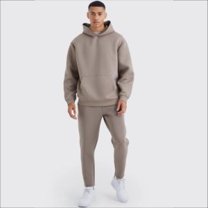 Premium Quality Tracksuits for Men Wholesale Custom Logo Puff Printed Men's Streetwear Pullover <b>Hoodie</b> and Sweatpants Set Custom - Product Image 1