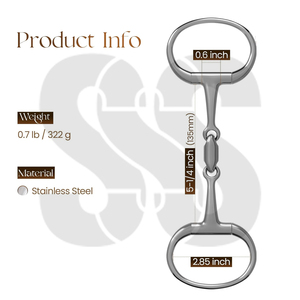 Bocado de entrenamiento de acero inoxidable de moda con anillo en D para salto ecuestre y equitación western, articulado de precisión, duradero y cómodo - Product Image 5