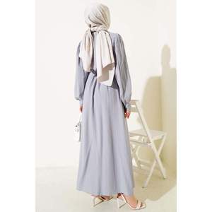 Vestido Túnel Cintura Cuello Encaje Gris - Product Image 2