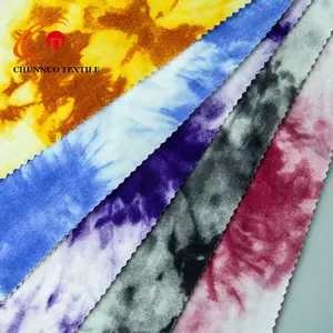 Tie-Dyed Print Design Dty Doppel gebürsteter Single Jersey Stoff für Kleid