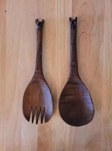 El mejor diseño Cubiertos Servidor Cuchara Juego 2 piezas Calidad Artesanía India Cubiertos de acero inoxidable Sostenible Nuevo - Product Image 5