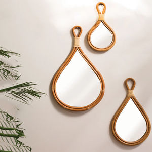 Espejo de decoración de pared de ratán en forma de lágrima de diseño clásico estilo Vintage al por mayor de Vietnam - Product Image 5