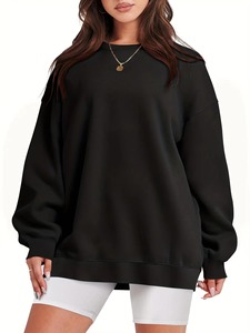 Sweat-shirt oversize pour femme 100% coton, personnalisable sur le devant, tissu polaire doux de qualité supérieure, coupe décontractée, confortable pour l'hiver, décontracté - Product Image 4
