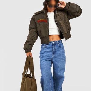 Hot Trending OEM Women's Crop <b>Puffer</b> <b>Jacket</b> in Best Quality <b>Cheap</b> Price Solid Color Warm Custom Stylish Waterproof <b>Puffer</b> <b>Jacket</b> - Product Image 1