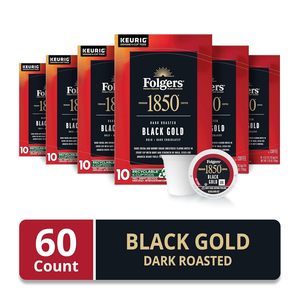 Folgers 1850 Black Gold, Café Tostado Oscuro, Cápsulas Keurig K-Cup, Cajas de 10 Unidades (Paquete de 6) - Product Image 3