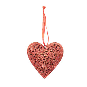 Ornement suspendu en métal scintillant rouge pour arbre de Noël Valentine Home Wedding Party Decoration Gift Piece - Product Image 1