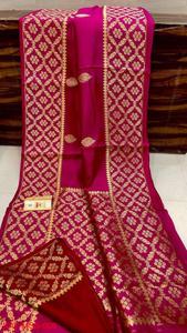 Custom Made Brocade Silk Sarees with Intricate Gold Borders for Party Wear Resale by <strong>Sari</strong> <strong>Stores</strong> and Clothing Designers
