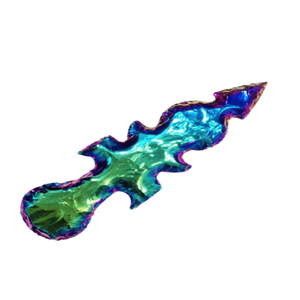 Titane Aura 6 pouces Quartz Agate coeur cristal Super qualité pierre précieuse naturelle Reiki Art gravé New Look pointe de flèche - Product Image 1