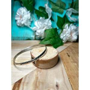 Navajo Handmade Sterling <b>Silver</b> Fine <b>Bangle</b> <b>Bracelet</b> - Product Image 2