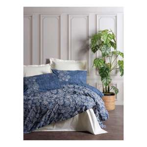 Juego de funda de edredón doble Annika Beige hecho de caja de algodón - Product Image 1