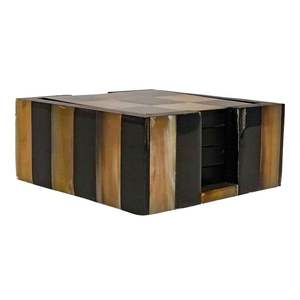 Ensemble de 4 sous-verres carrés en corne avec support en bois Sublimation Gradient Antique BUFFALO Horn Coasters Kitchenware Tabletop - Product Image 4