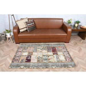 พรมตุรกีโบราณ ขนาด 3.4x5.3 ฟุต พรมลายพรางสีน้ำเงิน ทำจากขนสัตว์ - Product Image 2