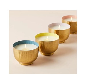 Pots à bougies en métal fantastiques avec et sans couvercle pots à bougies vides pots à bougies en cire pour la décoration de la maison cadeaux et fournitures de fête - Product Image 1