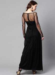 Elegante patrón floral A-Line vestido de noche con cuentas de lentejuelas vestido de baile largo sin mangas tela de tul vestido de fiesta ecológico - Product Image 6