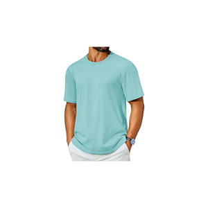 Camisetas de cuello redondo de manga corta de algodón Premium para hombre, camisetas clásicas sólidas básicas informales holgadas con estampado Digital - Product Image 2