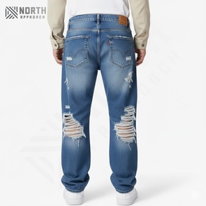 Pantalones Vaqueros de Mezclilla para Hombre, Venta Caliente 2025, Cierre de Botones, Alta Calidad, Corte Recto, Personalizados OEM, Vaqueros Rotos para Hombre - Product Image 2