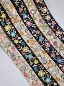 Hot Sale Colorful Embroidery Lace Trimmings Handmade Dress Placed Wedding Fabric - Product Image 2