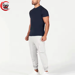 Wholesale Athletic Muscle Fit Men's Cotton Spandex <b>T</b>-<b>Shirt</b> Raglan Sleeve with Split Hem Ribbed Collar Moisture <b>Wicking</b> Design - Product Image 5