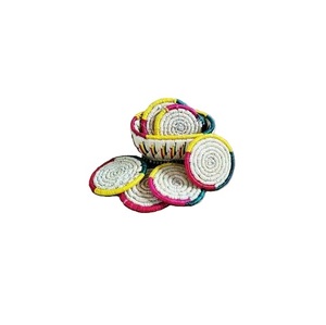 ชุดถ้วยทอจากหญ้าทะเลธรรมชาติทำจากอินเดียที่วางที่รองแก้วเครื่องดื่มหุ้มฉนวนสำหรับโต๊ะอาหารตกแต่งในร่มขายส่ง - Product Image 1