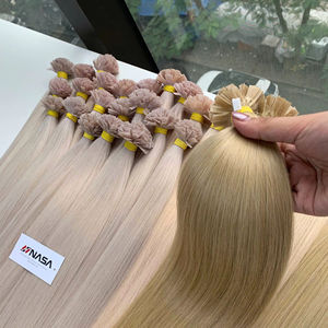 Extensions de cheveux de kératine humaine vierge vietnamienne 100% de haute qualité prix usine toutes les couleurs Super Double extrémités dessinées pointe plate - Product Image 1