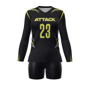 Ensemble d'uniformes de volley-ball personnalisé 2025 Nouveau design Tissu en maille respirant Vêtements d'équipe à séchage rapide Sublimation complète OEM ODM Usine - Product Image 3