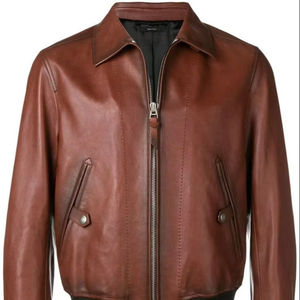 Elegante chaqueta de cuero de invierno Vintage para hombres y mujeres con forro de algodón transpirable y a prueba de viento con capucha de piel sintética - Product Image 1