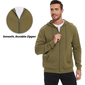 Sudadera con capucha y cremallera para hombre Proveedor OEM con impresión de logotipo de tela transpirable de ajuste personalizado y opciones de ropa de moda de etiqueta privada - Product Image 2