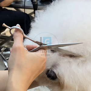 Ciseaux de toilettage pour animaux de compagnie OEM de luxe, 7 pouces, en acier inoxydable courbé, poignées haute confort, utilisation sûre, précise et facile pour chiens et chats - Product Image 6