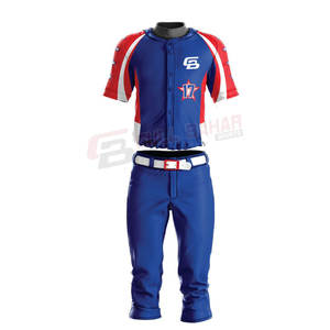 Ensemble d'uniformes de baseball en polyester respirant pour hommes avec logo d'équipe personnalisé et numéro de nom Vêtements de baseball et de softball personnalisables - Product Image 1