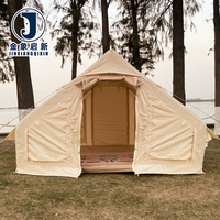 Tente de camping gonflable JX en PVC Oxford, quatre saisons, portable, anti-UV, imperméable 3000 mm, 6 pièces, 1 chambre, salon, familiale, 4 personnes