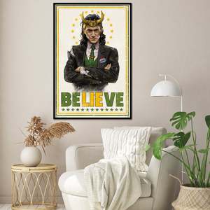 Póster de Loki de Tom Hiddleston, diseño moderno, arte de pared en lienzo, concepto 'Believe' - Product Image 2