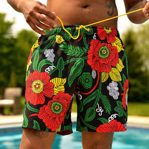 Short de plage à séchage rapide personnalisé OEM pour hommes Short de plage décontracté écologique avec design imprimé respirant taille moyenne - Product Image 3