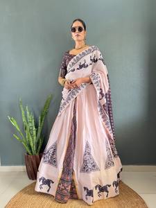 Festival élégant lancement Lehenga Choli coton tissu non cousu imprimé travail Designer indien traditionnel ethnique porter robe - Product Image 2