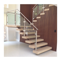 Ace Escalier intérieur droit avec poutre en acier Escalier flottant mono stringer personnalisé avec garde-corps
