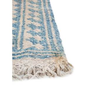 พรมขนสัตว์คิลิมทำมือ Nayaab ขนาดใหญ่ 9x12 ฟุต สีน้ำเงิน ทอลายเรียบ ลายเรขาคณิต หนา 10 มม. เหมาะสำหรับทางเข้าบ้านหรือห้องละหมาด - Product Image 4