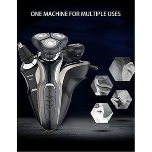 Afeitadora Eléctrica Recargable Inalámbrica para Hombre, Maquinilla de Afeitar Rotatoria con Triple Cuchilla, Uso en Seco/Húmedo, Impermeable IPX7, Mini Maquinilla de Repuesto - Product Image 3