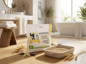 ทรายแมววานิลลาพรีเมียมสำหรับสัตว์เลี้ยง – เม็ดข้าวสาลีธรรมชาติ ปลอดภัยสำหรับสัตว์เลี้ยงและสัตว์เลี้ยงขนาดเล็ก ขายส่ง ขนาด 5 ลิตร - Product Image 2