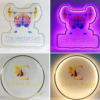 Lettres 3D en acrylique, logo doré, enseigne, alphabet, lettres lumineuses LED, enseignes lumineuses, néon, logo personnalisé pour la décoration de salon de beauté