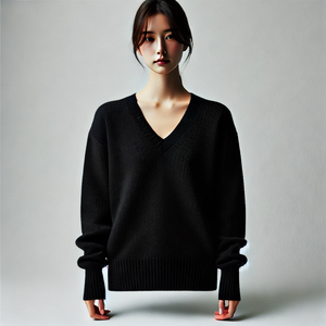 Custom Logo OEM <b>Women's</b> Casual Cartoon Viscose/Cotton Sweater with Covered Button Closure Loose Fit - Product Image 5